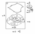 Sump Base Cam Diagram and Parts List for 133702-0138-01  Briggs and Stratton Engine